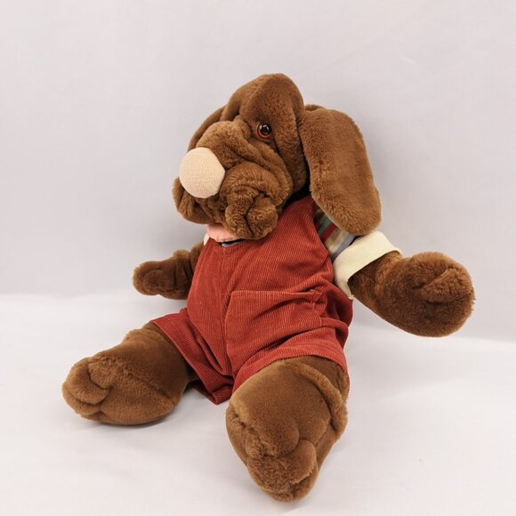 VTG Wrinkles Dog Plush Hand Puppet Ganz Bros 1981 Plush Red  Vintage Wrinkles Dog Plush Hand Puppet Ganz Bros 1981 Plush Red Corduroy